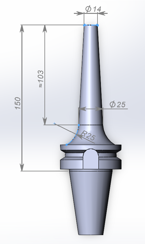 Патрон фрезерный цанговый BT40-DC06-150 — изображение 2